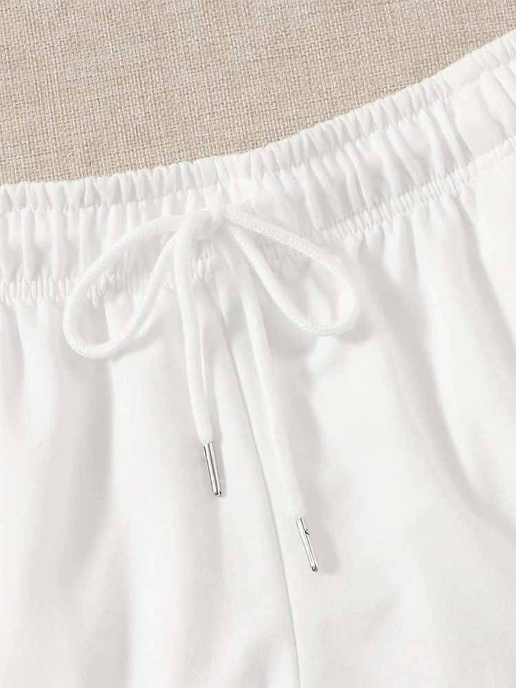 Description Picture 4 of itemBear Print Drawstring Shorts, Casual Shorts For Spring & Summer, Women's Clothing