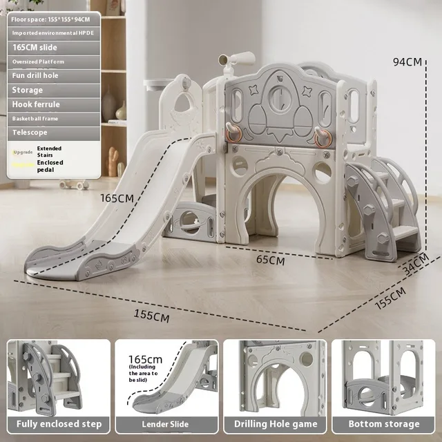Kids' Slide Outdoor Indoor Domestic Baby Three-in-one Slide Swing Family Multifunction Amusement Park Multiple Combination