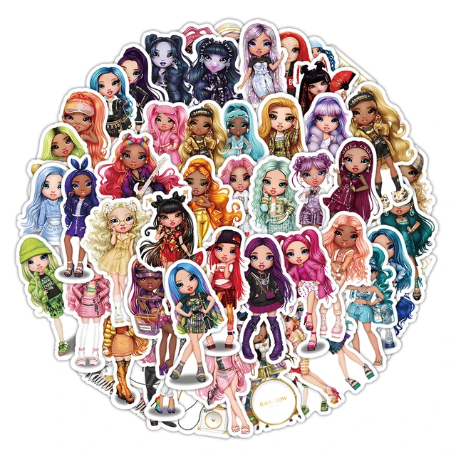 Cartoon Purple Rainbow Doll Stickers: A Fun, Colorful Addition to Your Collection