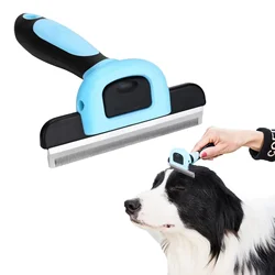 Enhanced Pet Grooming Brush - Versatile Hair Cleaning & Knot Removal Comb for Easy Dog and Cat Care (Blue)