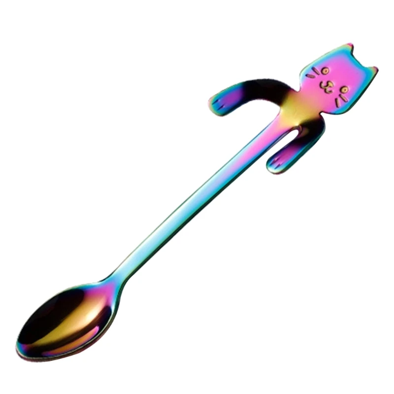 

Симпатичная ложка для кота, кофейная ложка из нержавеющей стали, детские ложки, кухонная посуда