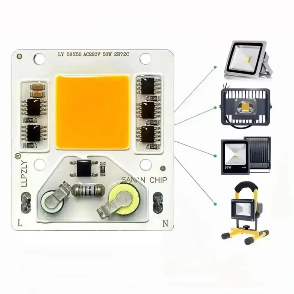 1/2/4/6/8/10pcs AC220V 50W COB LED 칩 램프 스마트 IC 광원 DIY 투광 조명 스포트라이트 야외 조명용 드라이버 필요 없음