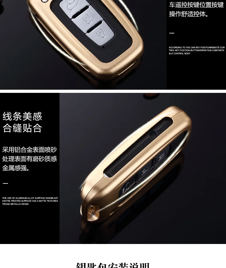 Telecomando in lega di alluminio 3 pulsanti Smart Car Key Case Cover per KIA Sportage Forte per Hyundai Solaris HB20 Veloster SR IX35 - S7d8ab0d4197f4a4bb08b33408b2e52c4f