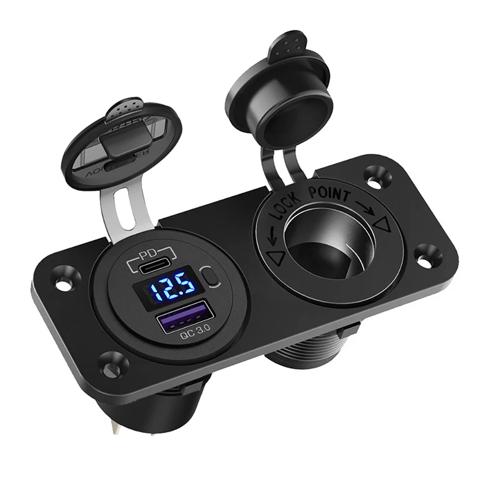 Panneau Prise USB 12V Marine Hapytrip Avec Interrupteur, PD3.0 Et Double QC3.0