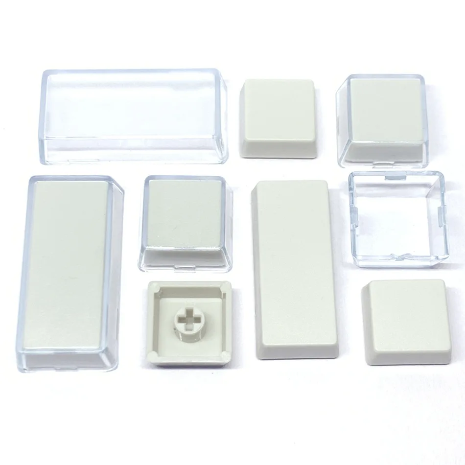 18mm Flat Blank Keycap with Clear Encloser for Polyglot Steno 