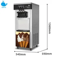 Machine à crème glacée molle commerciale entièrement automatique 2 + 1 saveurs BQL-825B équipements de congélation verticale fabricant de cônes sucrés 2