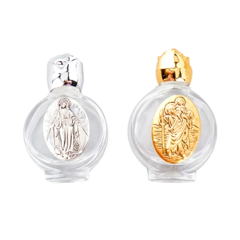 Empty Holy Water Bottle Lid Clear Glass Organizer Praying Supplies