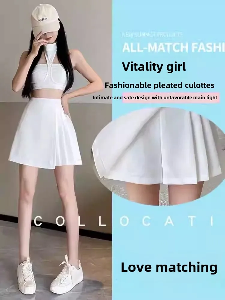 Gray pleated skirt - image 17