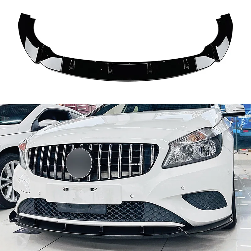 

Car Front Bumper Lip Spoiler Diffuser Splitters Body Kit Aprons Cover Guard Trim For Mercedes-Benz A-Class W176 2013 2014 2015