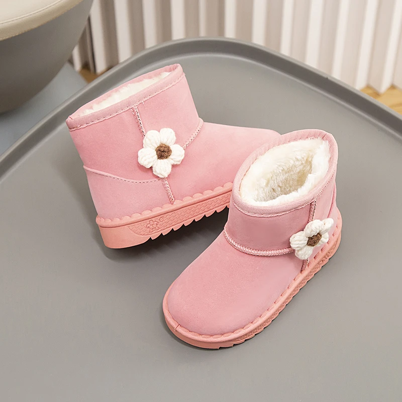 Girls Cotton Winter Snow Boots Warm Plush Ankle Boots