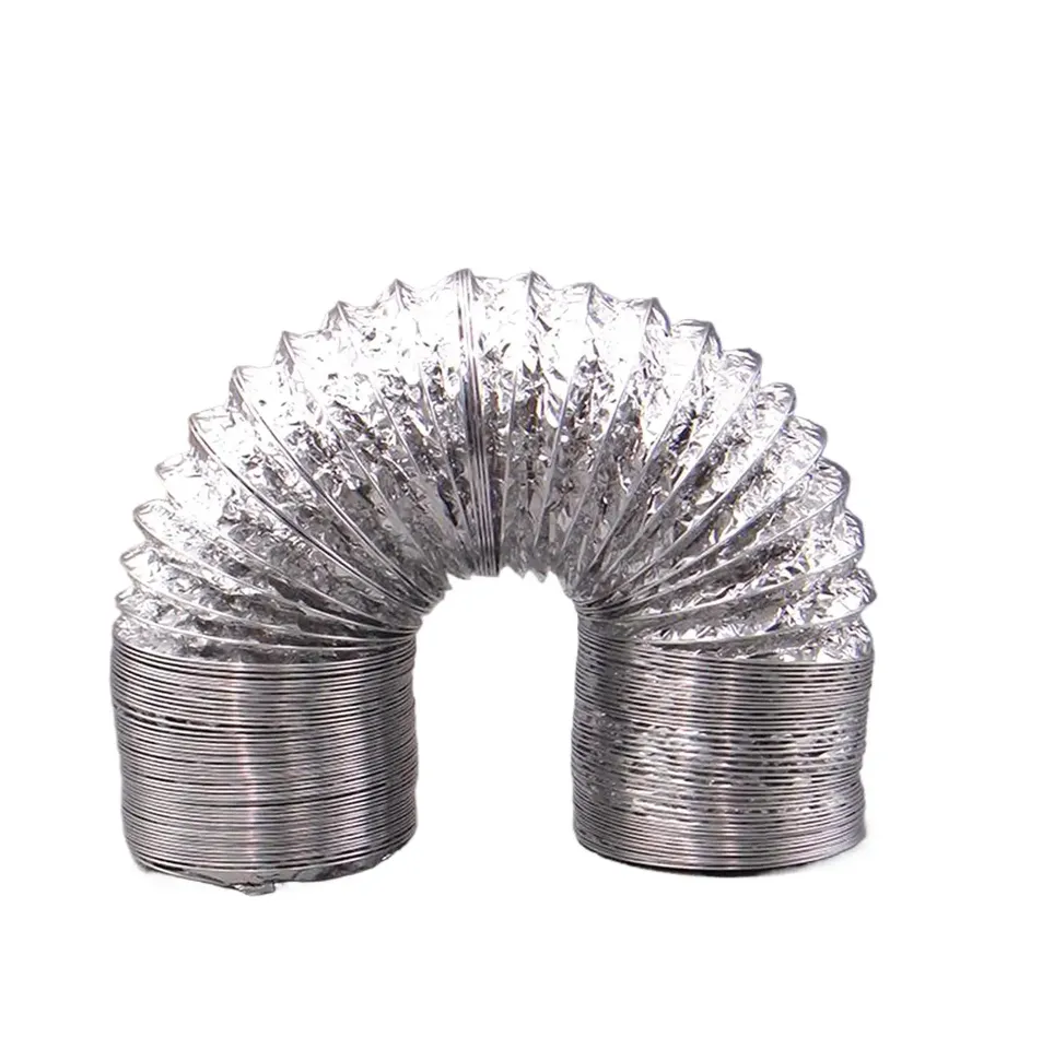 I.D 50/60/75/80/100/110/125/150/200mm Aluminum Foil Hose Ducting Flexible 6 Meter Pipe Ventilation For Barbecue Smoke