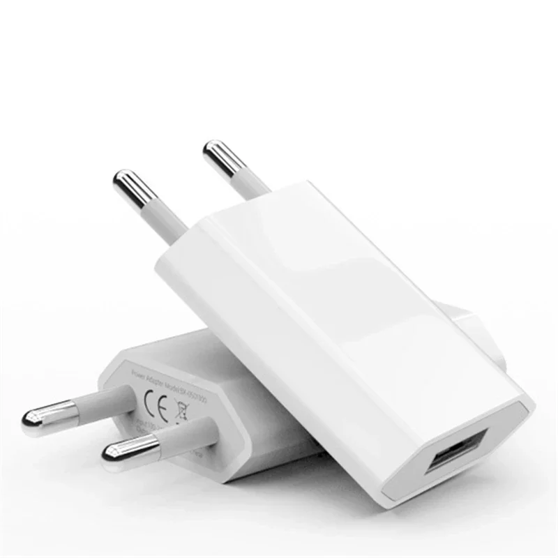 Mini chargeur mural USB portable 5V 1A, adaptateur de prise Eu AC pour IPhone 7 8 13 14, Samsung, Xiaomi, 10/20 pièces