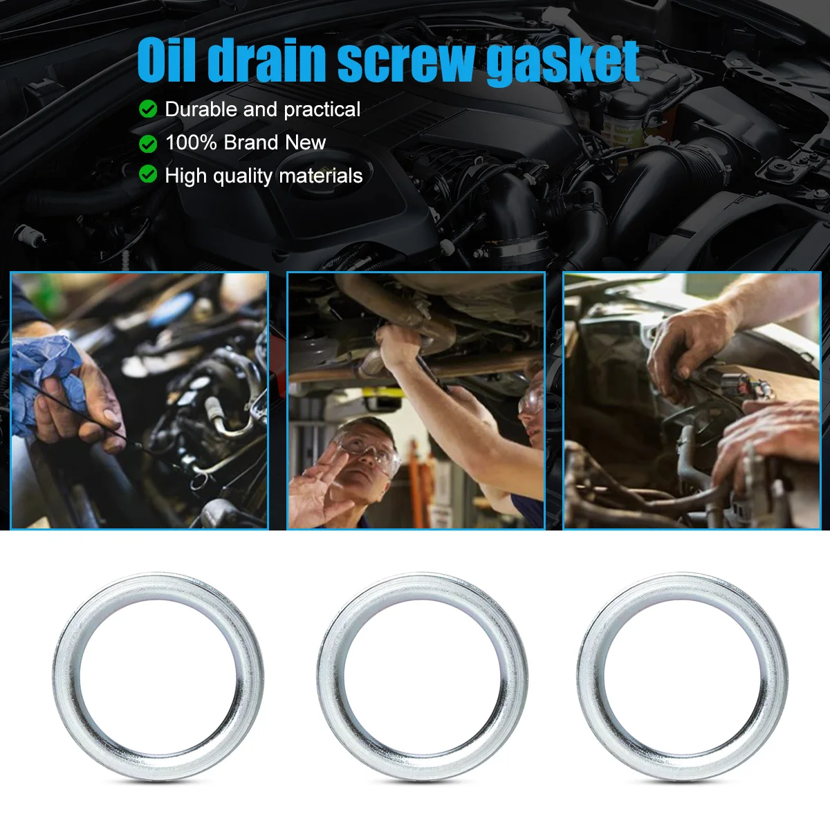 Crush Washer 10PCS Oil Filter Change For Volvo V40 S40 MD050317 21513-21000 For Peugeot 4007 4008 Citroen Mitsubishi