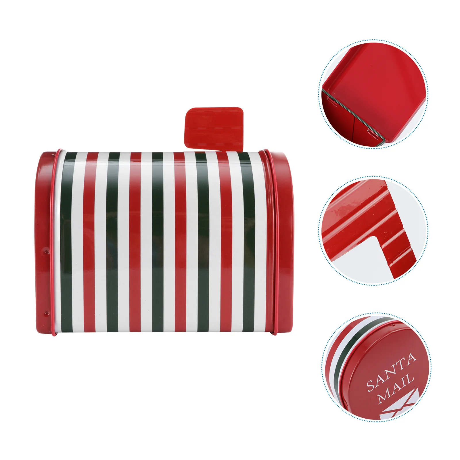 

Christmas Metal Tinplate Empty Tin Candy Cookie Tin Mailbox Shaped Candy Treat Chocolate Storage Container for Xmas Holiday