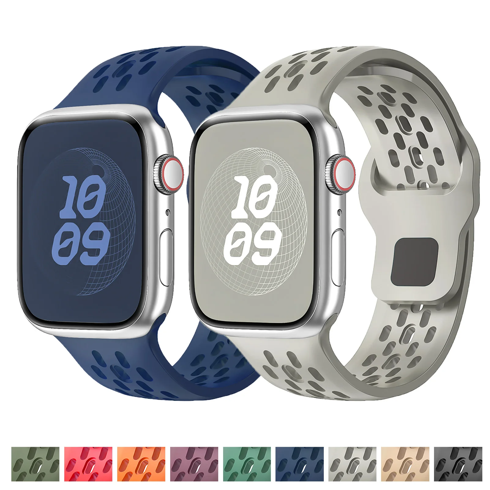 애플 워치 밴드용 실리콘 스트랩, 45mm, 44mm, 49mm, 40mm, 41mm, 38 스포츠 밴드, 코레아 팔찌, iwatch 시리즈 9, 8, 7, 6, SE 울트라 2 밴드