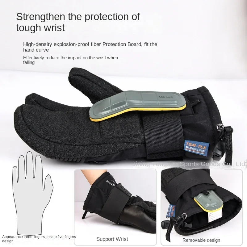 Ski Gloves Kevlar Wear-resistant Material Waterproof and Warm snowboard Ski Gloves Men's and Women's Skiing Equipment  Winter 3