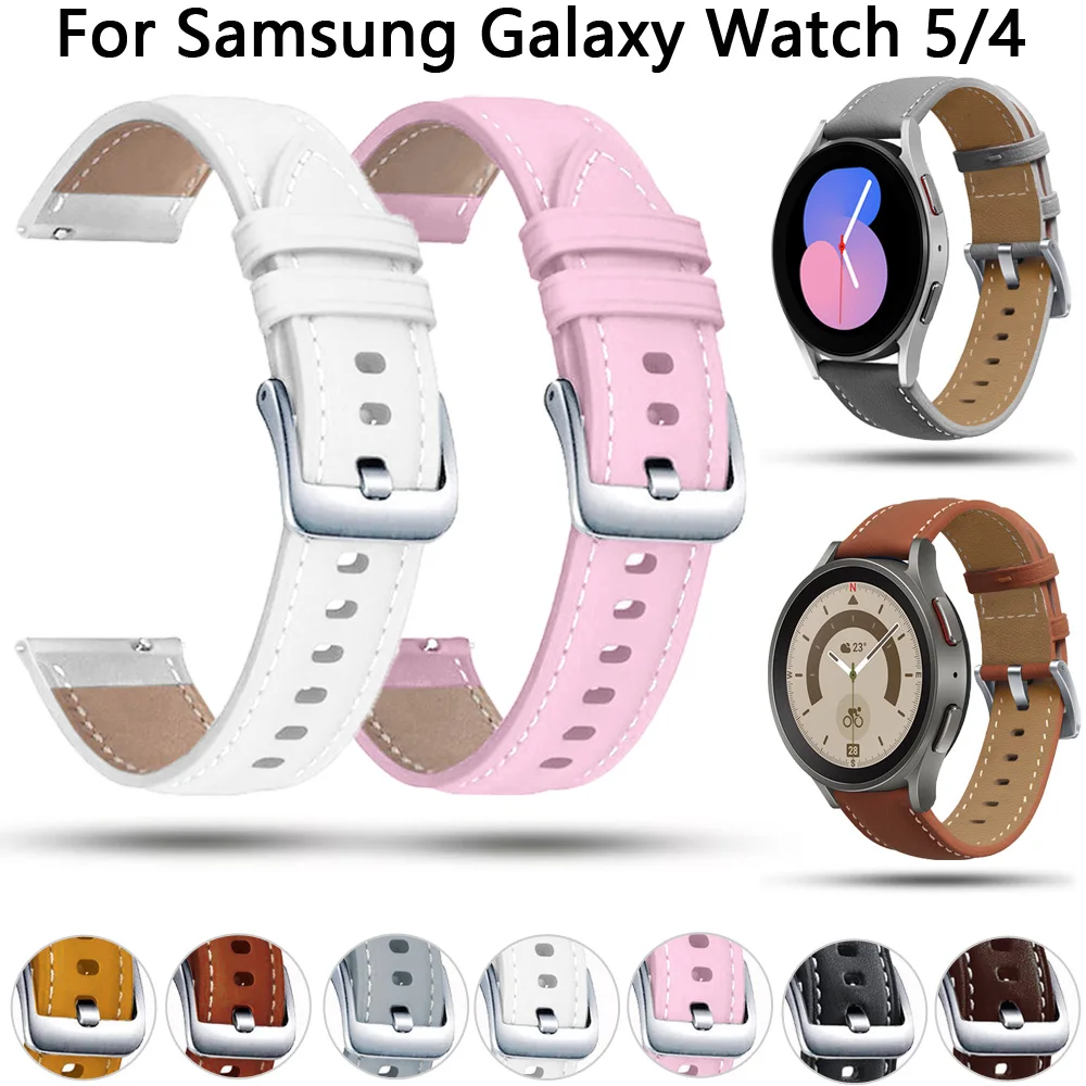 

Original Strap For Samsung Galaxy Watch 5/4 44mm 40mm Watch4 classic 46mm 42mm Leather Watchband Bracelet Galaxy Watch5 pro 45mm