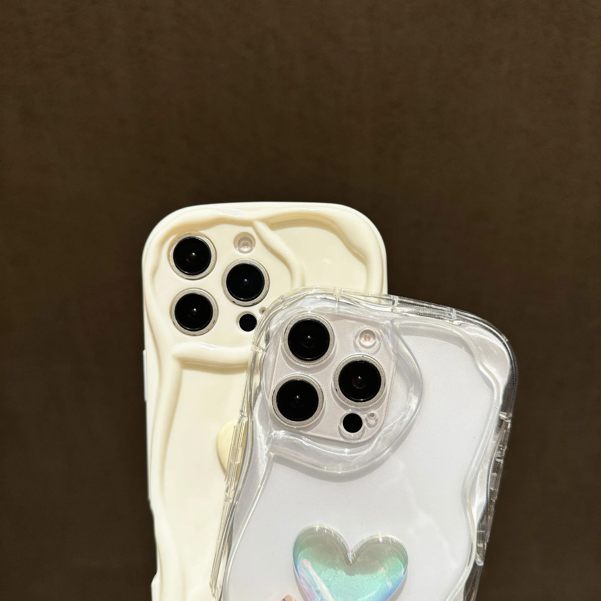 Wave Love Heart Shockproof Phone Case - 3D Design