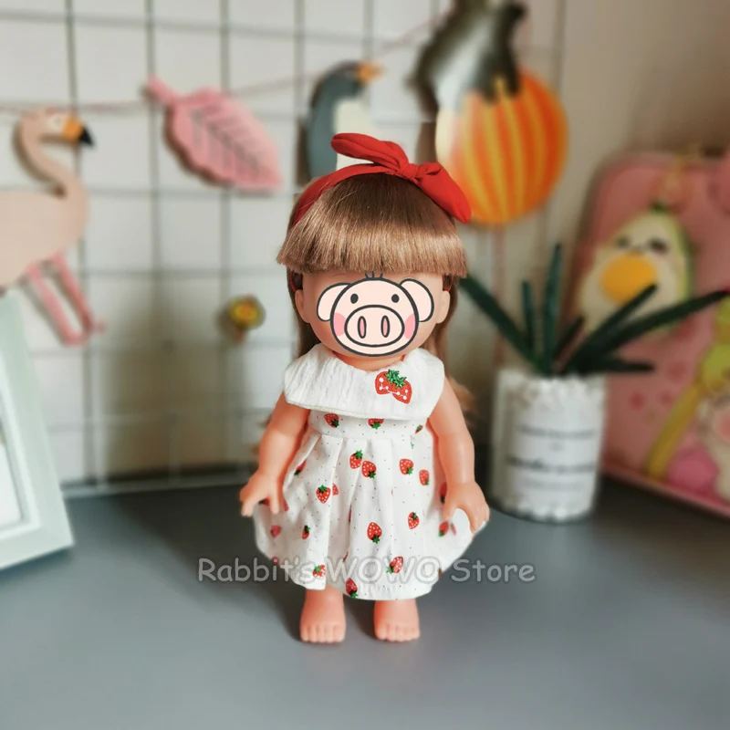 Doll Clothes Fit 25cm Baby Doll Accessories 1/6 BJD New Born Outfits Cute Dress Headwear Suit Girls Gifts