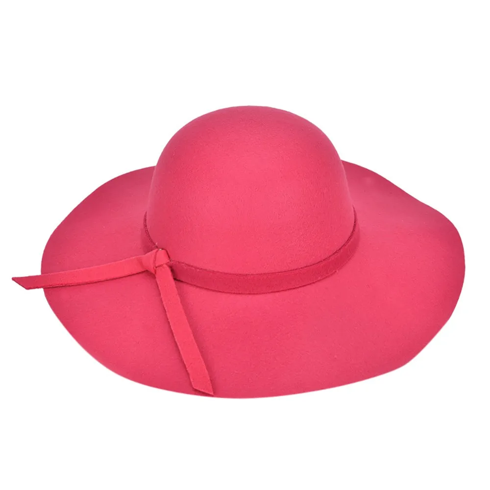 Fashion Hat Ladies&rsquo; Fashion Solid Color Wide Brimmed Elegant Fedoras Hat for Parties Suitable for Dress Basics and Versatile Sunshade Gorra