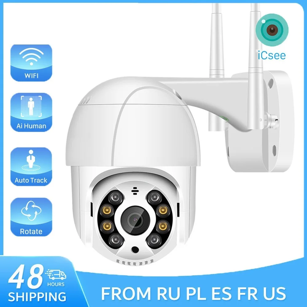 

2024 PTZ IP Camera WIFI Outdoor Speed Dome Camera 4X Zoom CCTV Night VIsion 8MP 5MP 3MP 1080P Video Surveillance ICsee Home