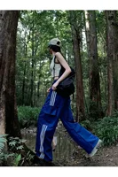 Women Casual Baggy Stripe Cargo Pants Solid Low Waist Joggers Pants Drawstring Wide Leg Baggy Trousers Y2K Streetwear Sweatpants - Image 5