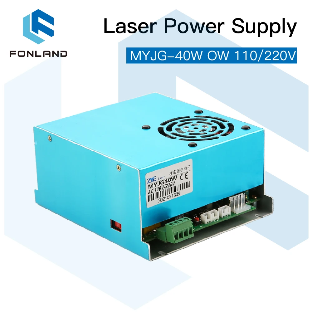 Fonland 40W Alimentatore Laser Co2 Myjg-40W Ow 110V/220V Per Macchina Da Taglio Per Incisione Di Tubi Laser