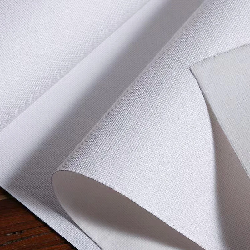 Stretched Canvas White Oil Canvas Roll Suitable for Oil Painting Acrylic Pigments Art Supplies 27cm 37cm 47cm 57cm Wide 280g/㎡ HB-02