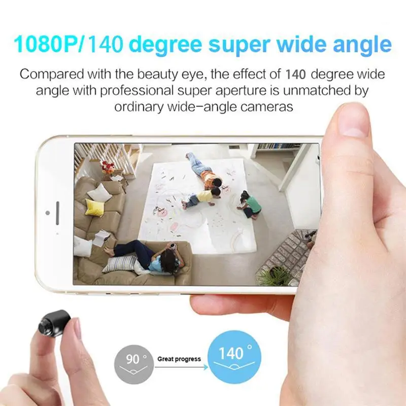 1080P HD Mini WiFi Camera Indoor Safety Security Surveillance Baby Monitor Night Vision Camcorder IP Cam Audio Video Recorder