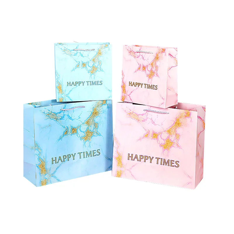 

Мраморные бумажные пакеты Happy Time, подарочная упаковочная сумка, коммерческий женский свадебный день рождения, конфеты, шоколад, маленький мешочек