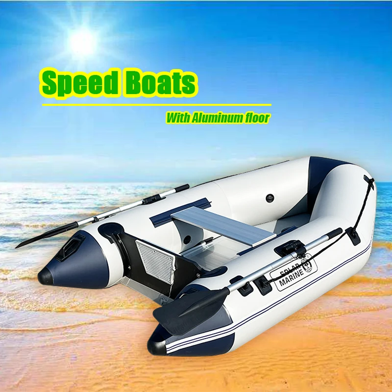 Solarmarine 4 Person Aluminum Floor Inflatable Speed CE Approved Assault  Boat PVC Foldable Rafting Rescue Kayak Rowing Boats