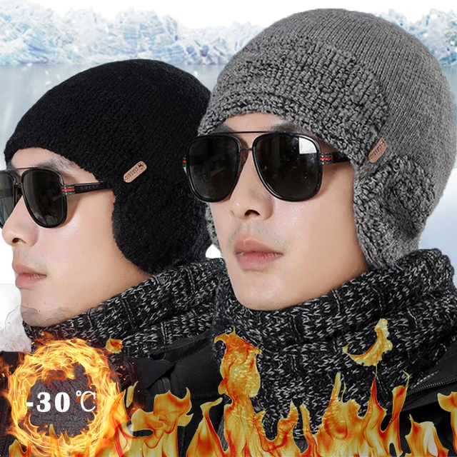 Hiver Skullies Bonnets Chapeau Pour Hommes Chapeaux Tricotés Casquette  Femmes En Plein Air Bonnet Gorro Épais Chaud Brimless Bonnet Casquette homme  - AliExpress