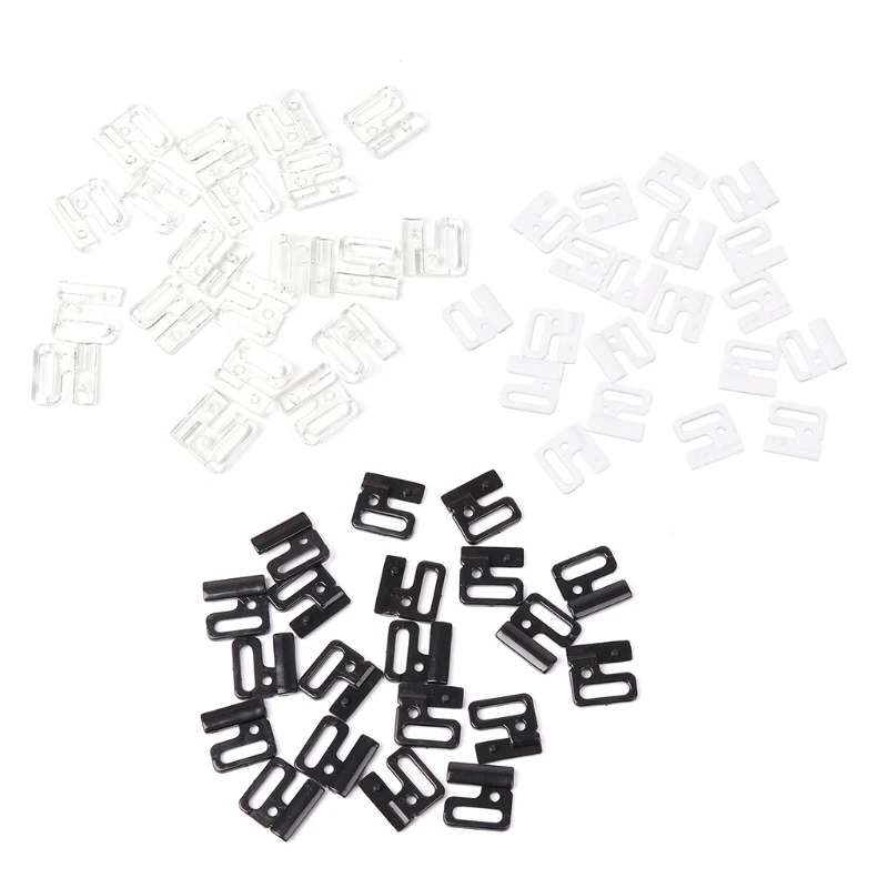 

10 x Craft Plastic Rectangle Tap Hooks & Clasp Sewing On Swimsuit Bra