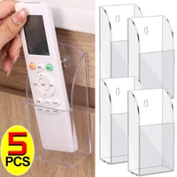 5/1Pc Wall Mounted Storage Box Acrylic TV Air Conditioner Remote Control Holder Multi-function Transparent Storage Box with Hook 1