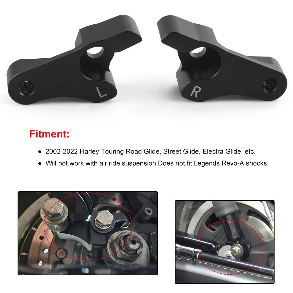 Lowering Blocks Kit for Harley Davidson Touring Models 2002- 2 Inch