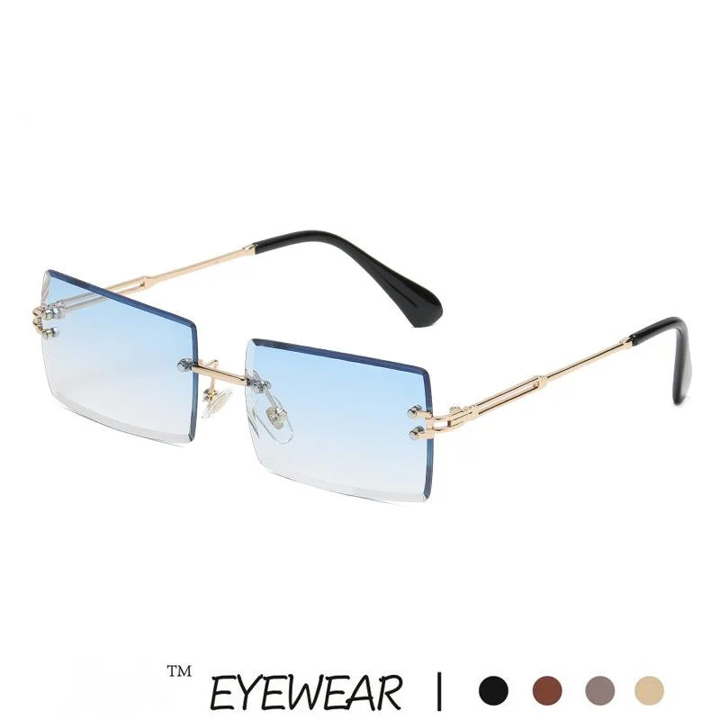 Lunettes de soleil sans cadre, dégradé carré, pièce d'océan, à la mode, pour célébrités d'internet, Photo de rue, nouvelle collection_voghion.com
