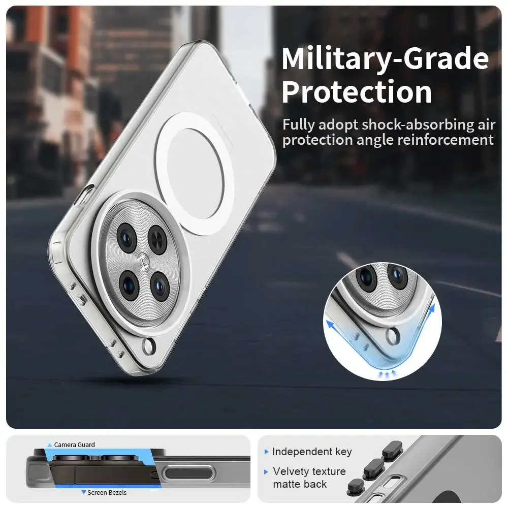 Magnetic Wireless Charging Shockproof Back Case - Candy PC + TPU Bumper