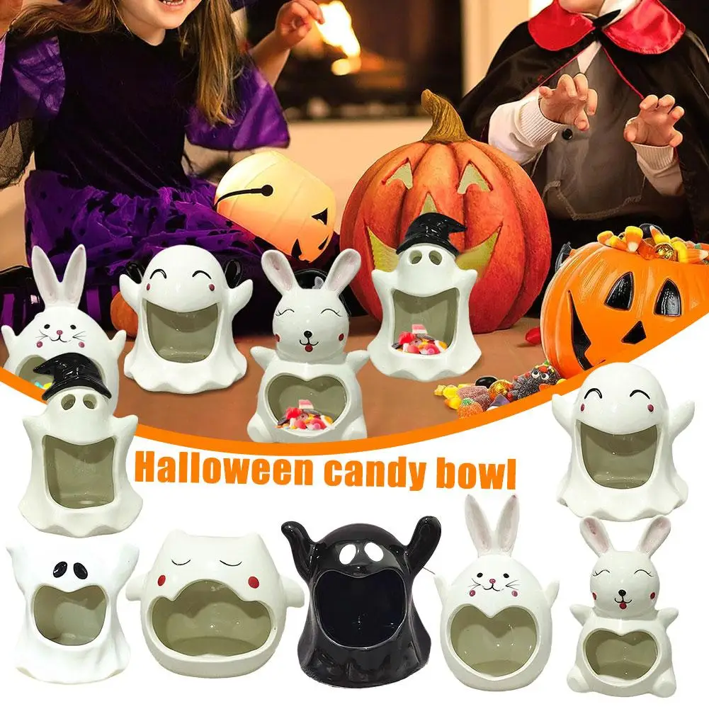 

Creative Cute Ceramic Flower Pot Vase Halloween Ghost Handicraft Home Candle Accessories Decoration Ornaments Holder Plant Q9E5