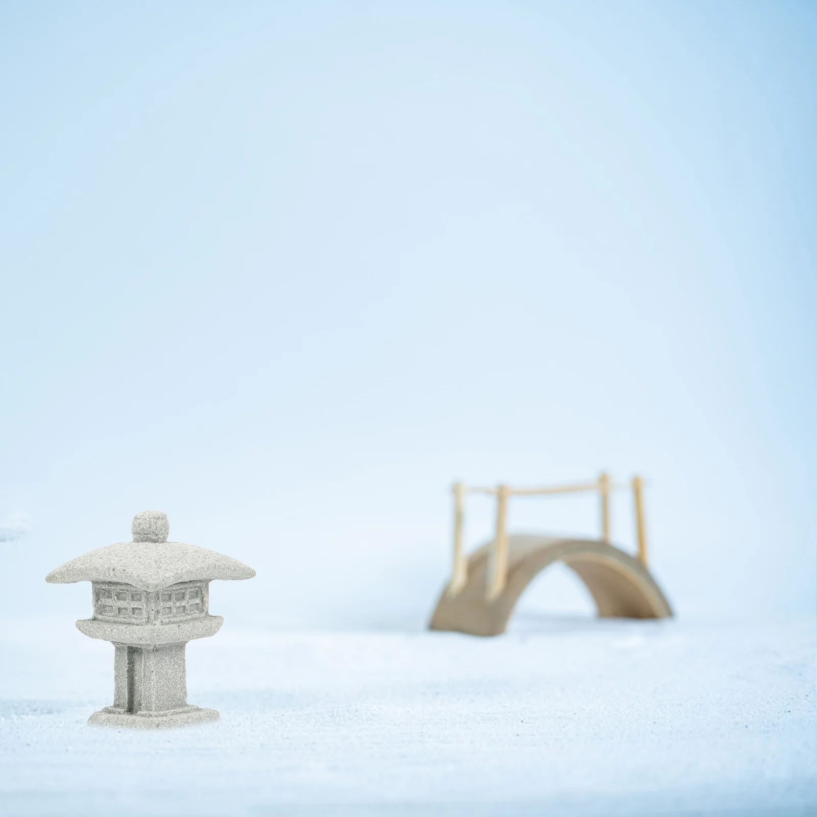 

4pcs Miniature Sandstone Pagoda Statue Japanese Stone Lantern Zen Style Sculpture Garden Statue