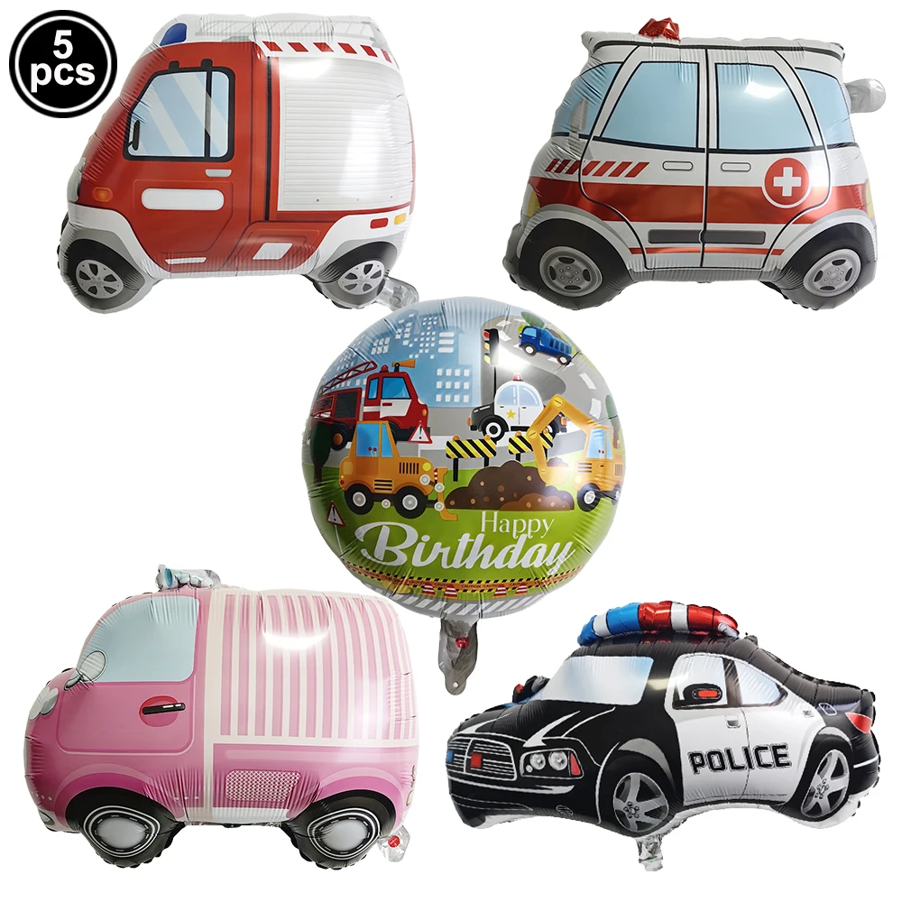 Construction Vehicle Foil Balloons Set for Boys Birthday Party Decorations