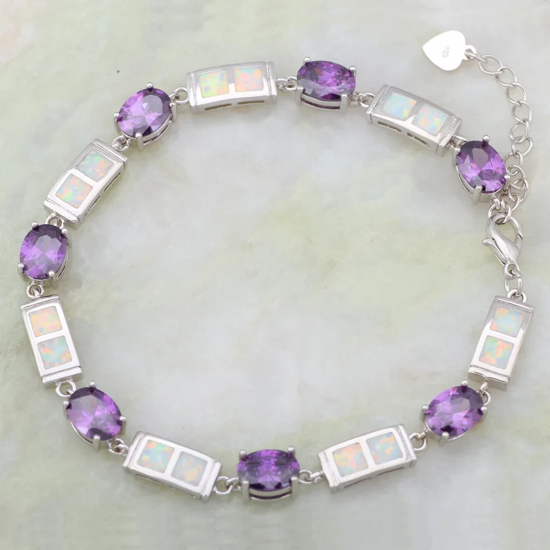 JLB258 New Arrival Multi-color Fire Opal and Colorful Zircon Concise Style Bracelet High Quality Ladies Jewelry Gift