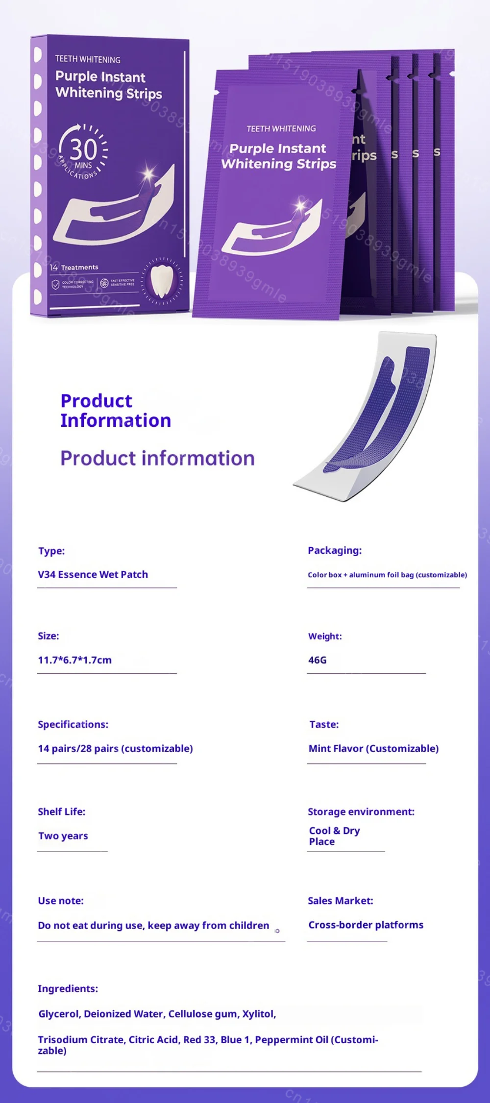 Teeth Whitening Strips For Dental Plaque And Yellow Stain Removal_voghion.com