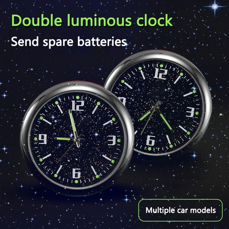 Orologio al quarzo luminoso per console centrale auto, adesivi per Ford Mustang Fiesta Kuga Edge Mondeo ST Fusion - Image 5