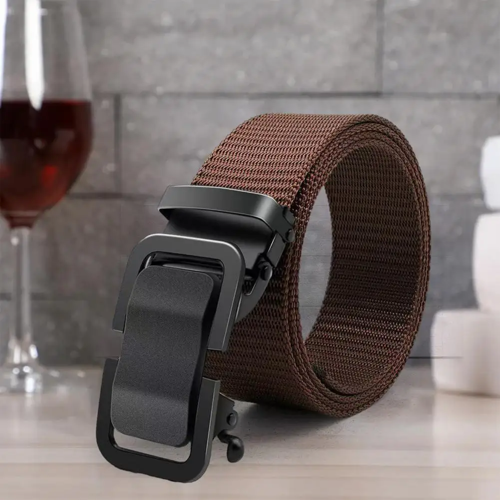 

Waist Highlighting Belt High Strength Thicken Canvas Men's Belt with Automatic Buckle for Anti-slip Training Pants Fixation