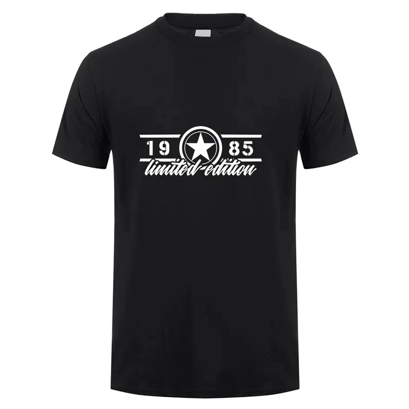 

Omnitee 1985 Birthday Gift T Shirt Men Cotton Short Sleeve Limited Edition 1985 T-shirt Tops Tee Man Clothings
