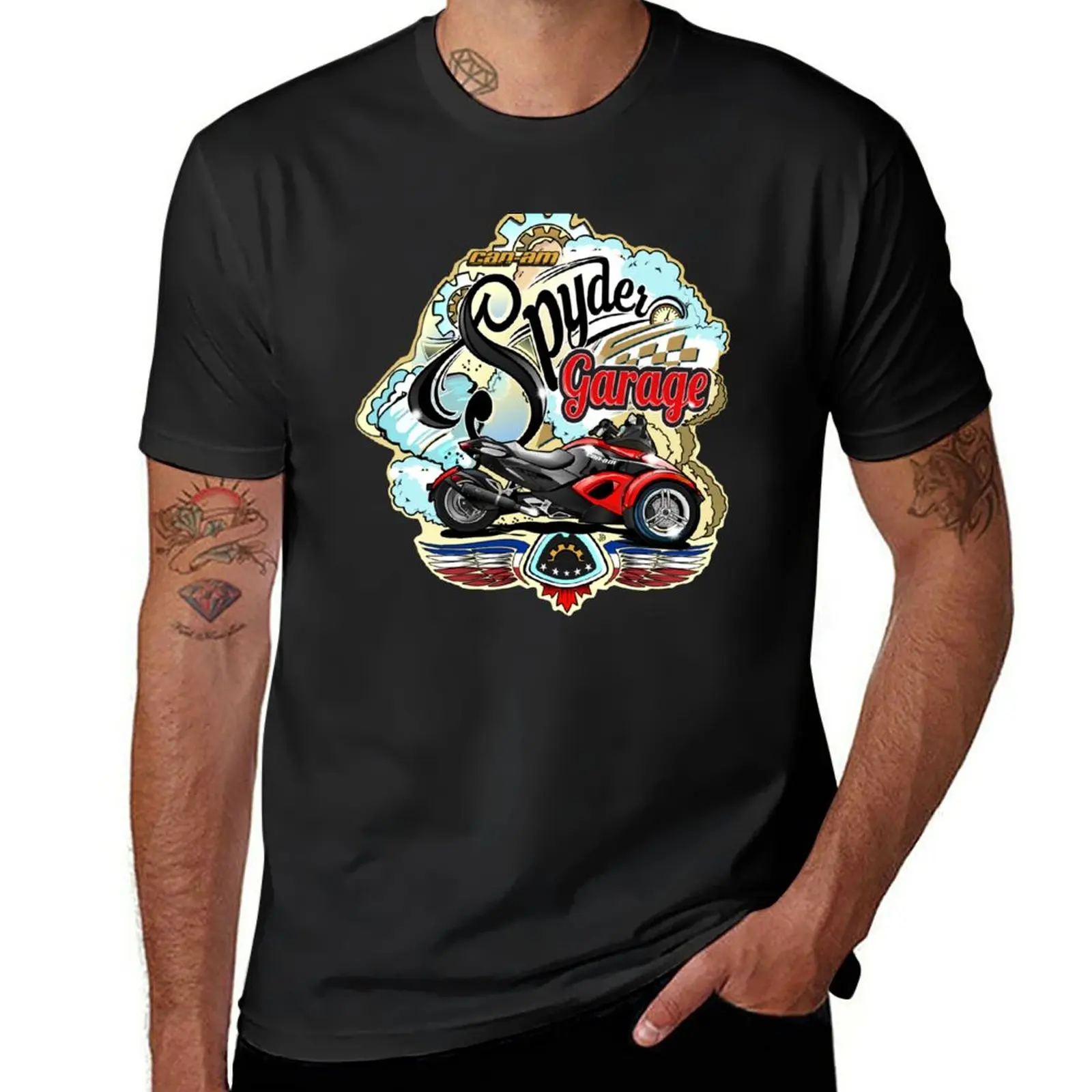 

New Can-Am Spyder Garage Sign Logo T-Shirt vintage clothes tops quick drying t-shirt Men's cotton t-shirt