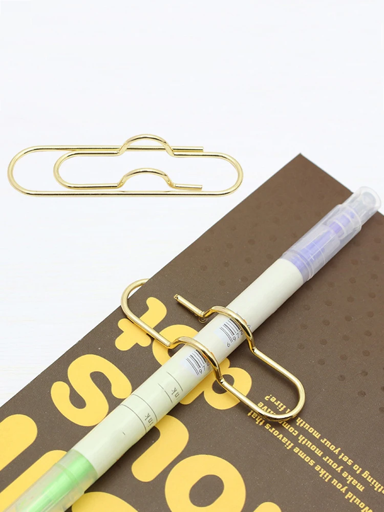 2Pcs Paper Clips Metal Pen Holder Clip School Bookmarks Photo Memo Ticket Clip Stationery Office School Supplies