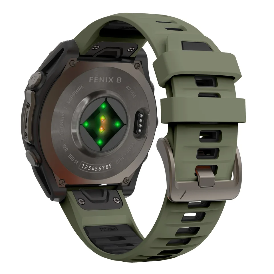 Correa De Silicona Para Garmin - Compatible Con Fenix 8, Descent G2, Epix Pro 47mm (22mm, Negro/Amarillo)