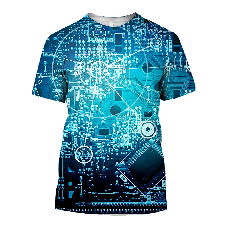 【MODERNIF】Hotel Printing Short Sleeve T-Shirt Summer Tough Guy Men's T-shirt Engineering Truck Excavator