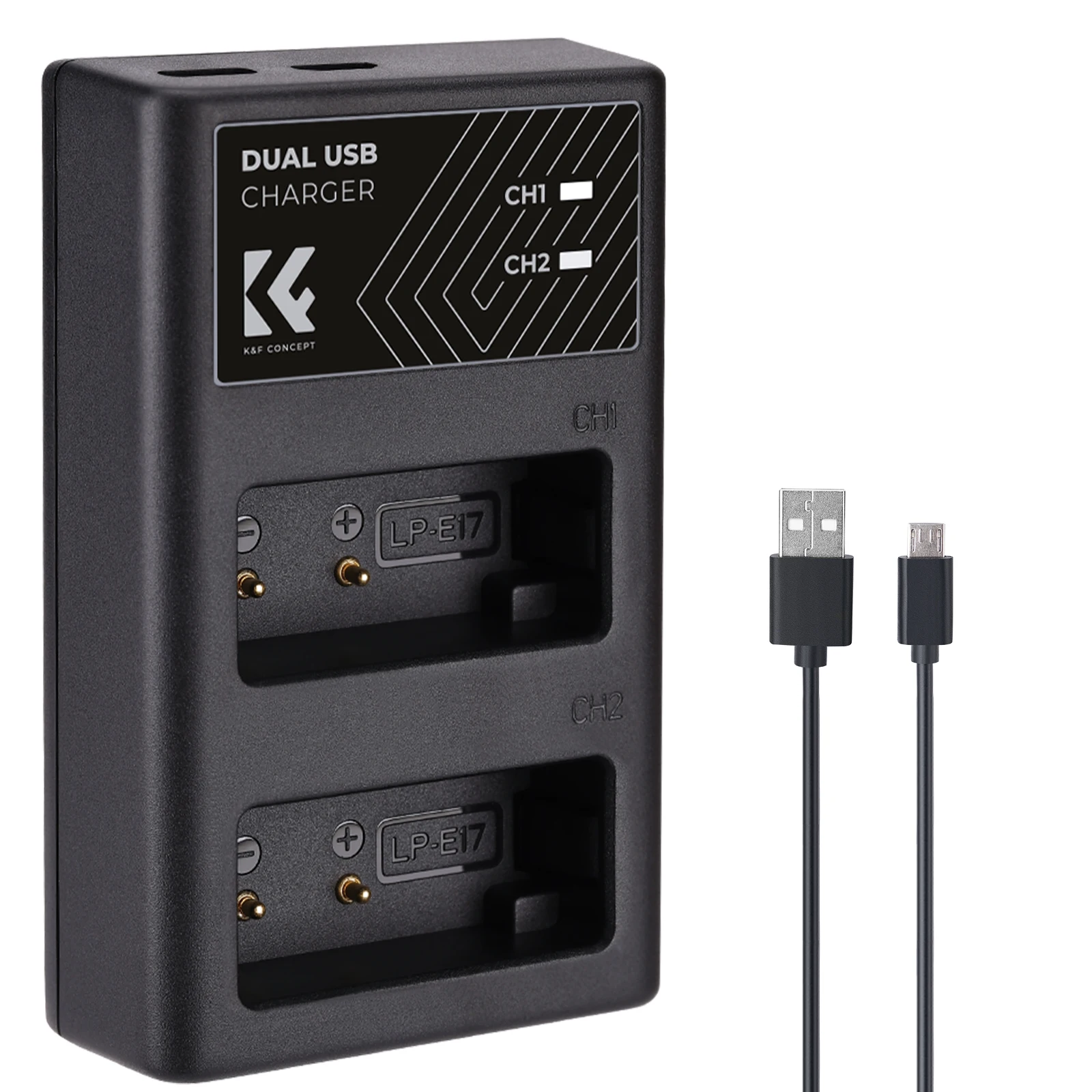 K&F Concept LP-E17 Dual Channel Slot battery charger battery charger adapter charger adapter for Canon EOS R8 R10 R50 R100 RP EOS 77D 850D 800D 760D 750D 200DII M5 M6II M6 M3